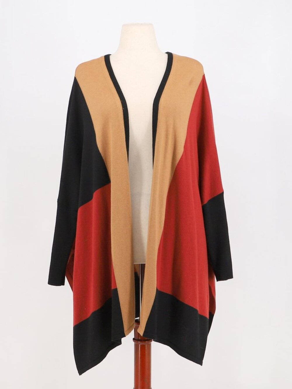 CHICO'S Colorblock Covering Ruana Cardigan Sweater Size L/XL